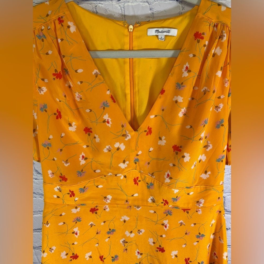 Madewell Silk Belladonna Painted Carnations Floral Party Cottagecore Dress 6 - Picture 5 of 12